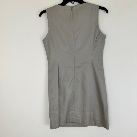 Gap Khaki Sheath Sleeveless Back Zip Solid Minimalist Dress Size 2 - Picture 2 of 8